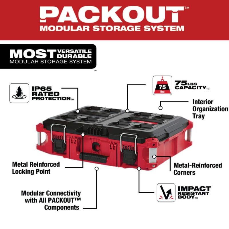 MW PACKOUT 22 in. Rolling Tool Box, 22 in. Large Tool Box and 22 in. Medium Tool Box 8426-8425-8424 - Image 8