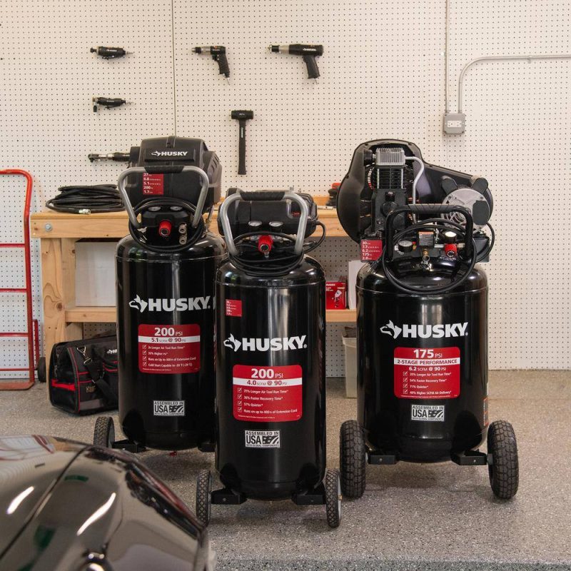 Husky 20 Gal. 200 PSI Oil Free Portable Vertical Electric Air Compressor C202H - 图片 12