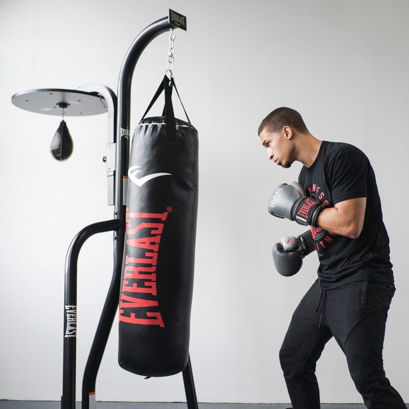 Everlast 2 Station Dual Powder Coated Steel Heavy and Speed Bag Stand (Open Box) - Image 2