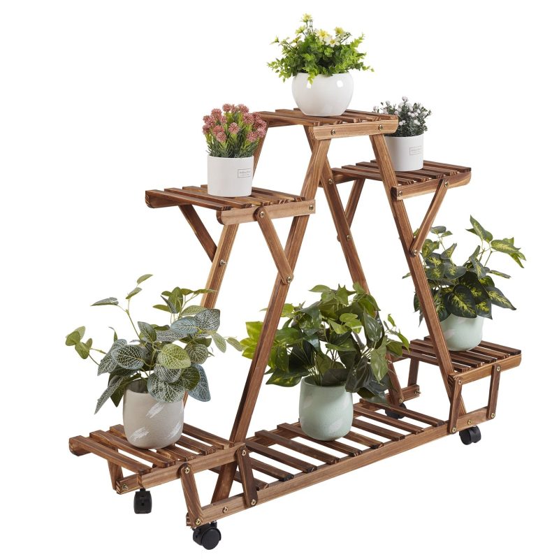 6-Tier Wooden Pyramid Shelf - Image 4