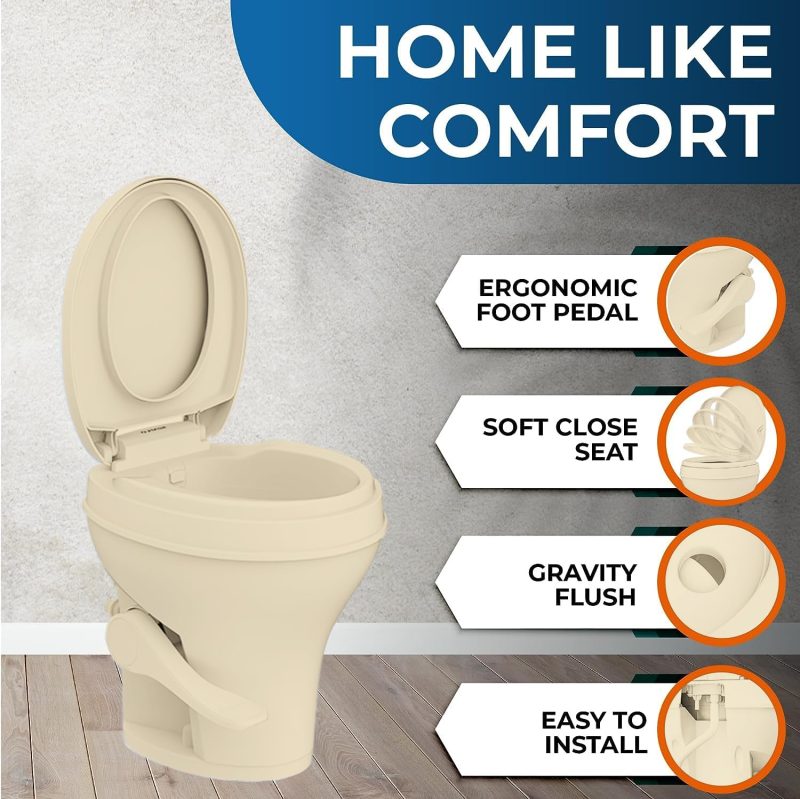 Toilet - Standard Height, Gravity Flush, Foot Pedal, Soft Close Lid with Sprayer Attachment - Image 11