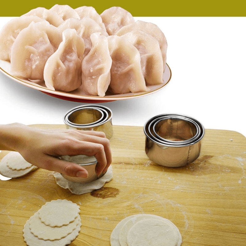 3 Pcs Stainless Steel Dumpling Skin Cutters - Image 4