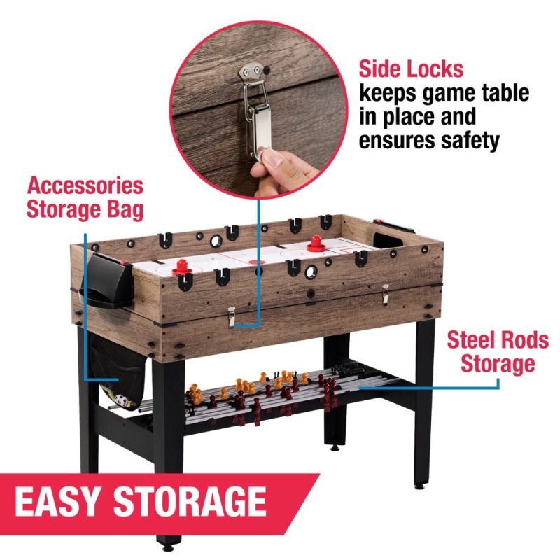 MD Sports 48" Combo Air Powered Hockey, Foosball, and Billiard Game Table - Image 8