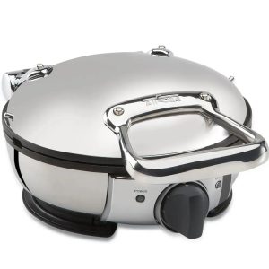 All-Clad Stainless Steel Waffle Maker 4-Stage Nonstick Pan, Upright Storage 800W 7-Level Toasting