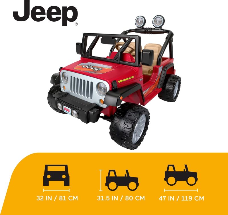 Power Wheels Jeep Wrangler Battery-Powered Ride-on, 12 V, Max Speed: 5 mph - Image 6