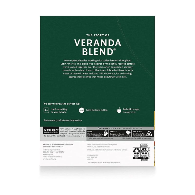 Starbucks Veranda Blend Blonde Roast K-Cup Coffee Pods, 96 Count, 100% Arabica for Keurig Brewers - Image 7