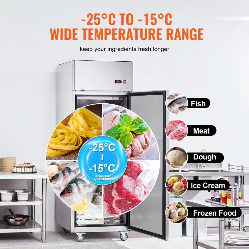 SKYSHALO Commercial Freezer 19.32 Cu.ft Reach In Upright Freezer 1 Door 4 Shelves - Image 5