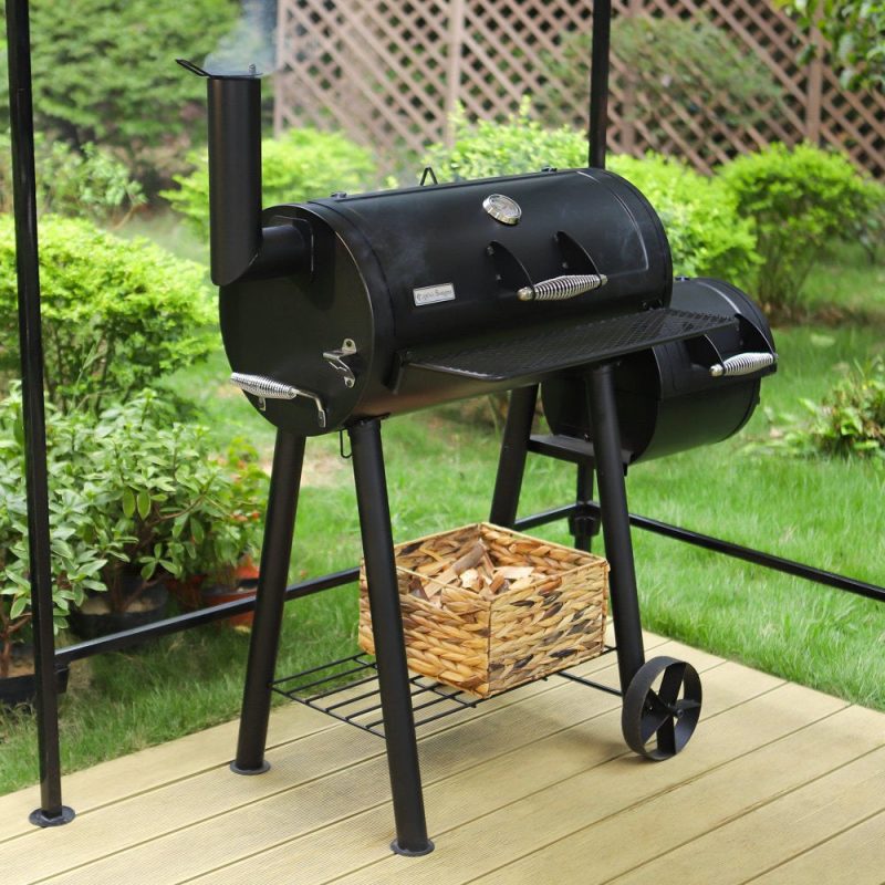 Sophia & William Portable BBQ Charcoal Grill with Offset Smoker - Image 4