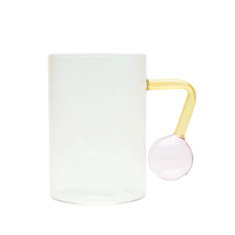Abstract Mug Pink Yellow