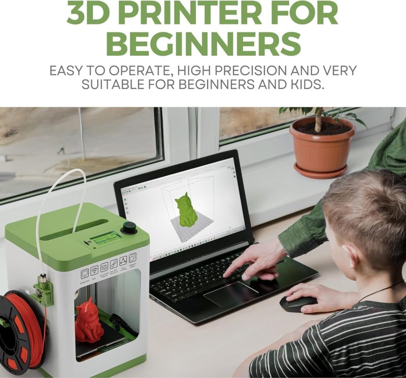 Assembled Mini 3D Printer for Kids and Beginners - Complete Starter Kit with Auto Leveling 3D Printing Machine, 10M PLA Filament, and SD Card - WiFi 3D Home Printer for MAC, Windows, and Linux - Image 4