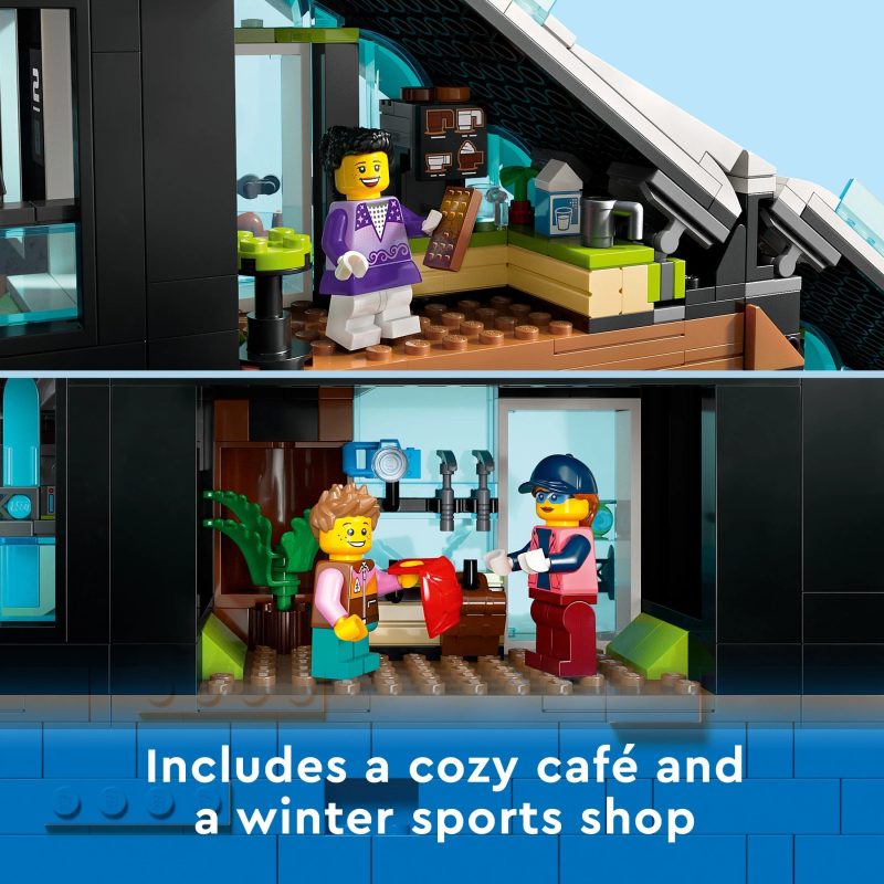 LEGO City Ski and Climbing Center 60366 Building Toy Set, 3-Level Building with a Ski Slope, 8 Minifigures and 2 Animal Figures for Imaginative Winter Sports Play, Fun Gift Idea for Kids and Ski Fans - Image 5