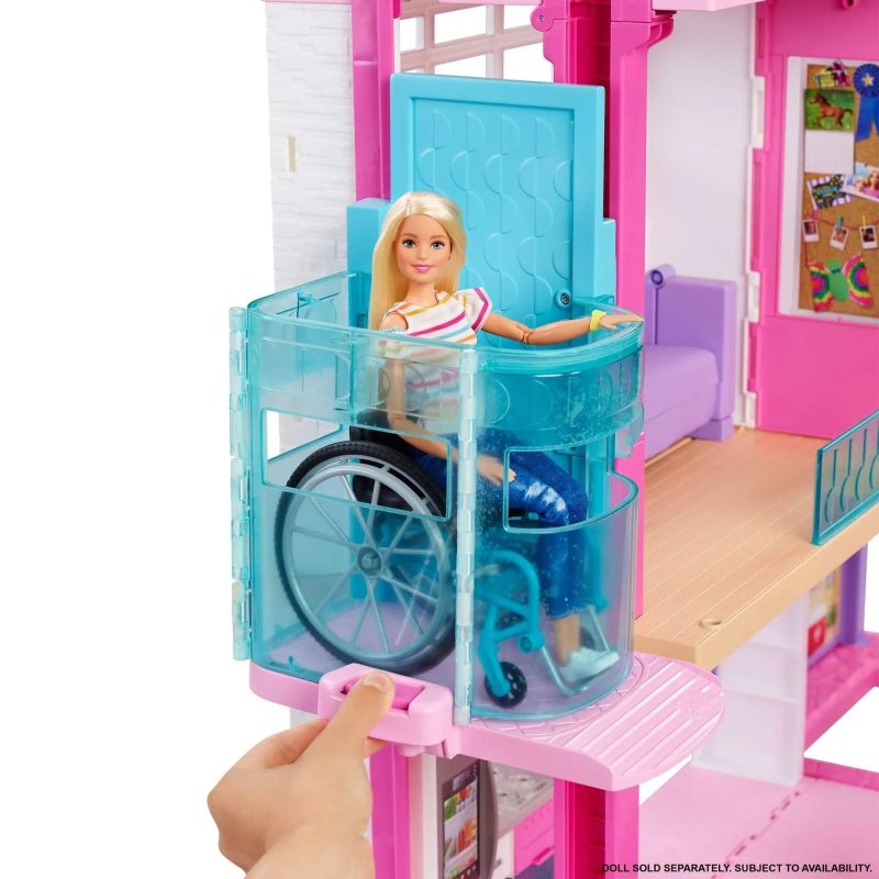 Barbie Dreamhouse Dollhouse with Wheelchair Accessible Elevator - MadeInUSA - Image 4