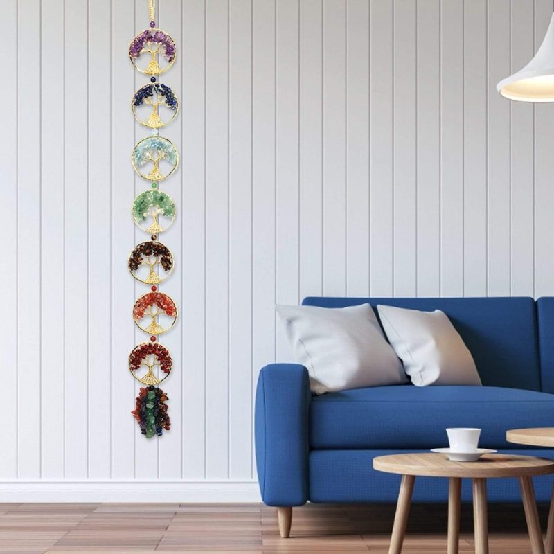 7 Chakra Tree Of Life Wall Hanging Pendant - Image 6