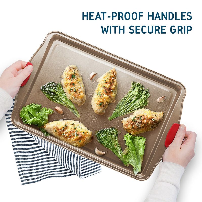6 Piece Baking Sheet Pan Set Nonstick Cookie Sheets Spatula and Silicon Brushes - Image 12