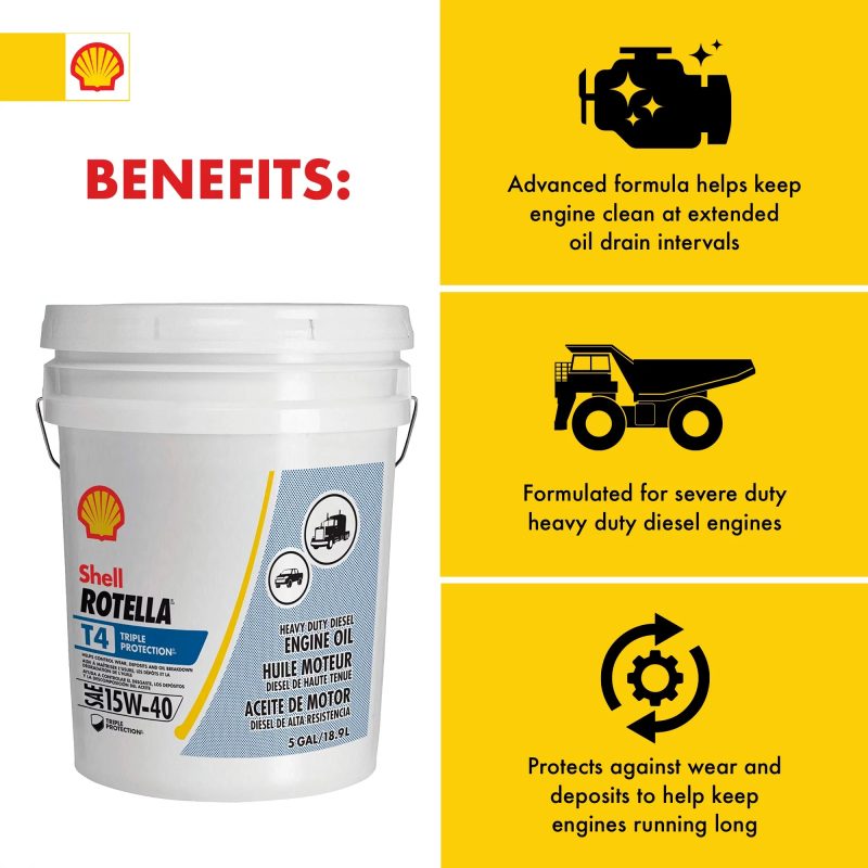 T4 Triple Protection 15W-40 Diesel Motor Oil, 5 Gallon Pail - Image 12