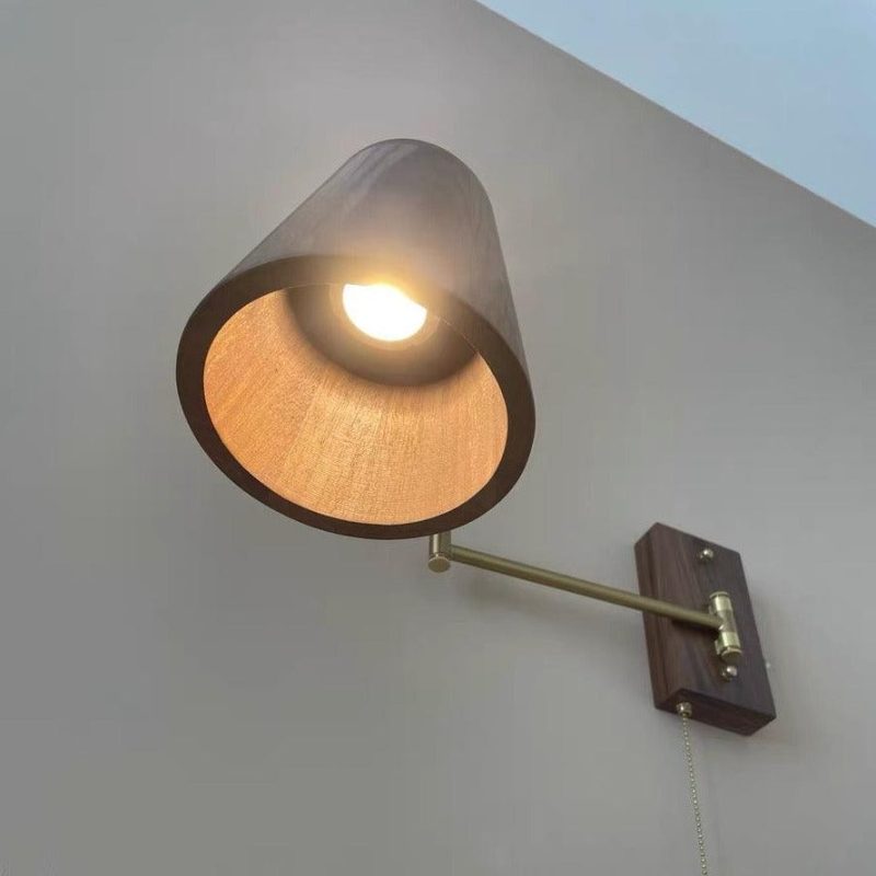 Adjustable Wall Lamp | Wood & Metal, Pull Switch - Image 5