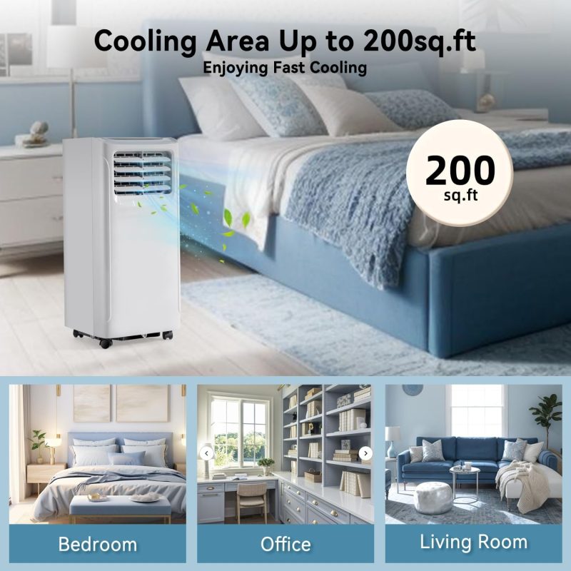 Portable Air Conditioner Cools up to 300 Sq.ft, 4-IN-1 Portable AC Unit with Cooling, Dehumidifier, Fan, 24H Timer (Window Venting Kit Included) - Image 26