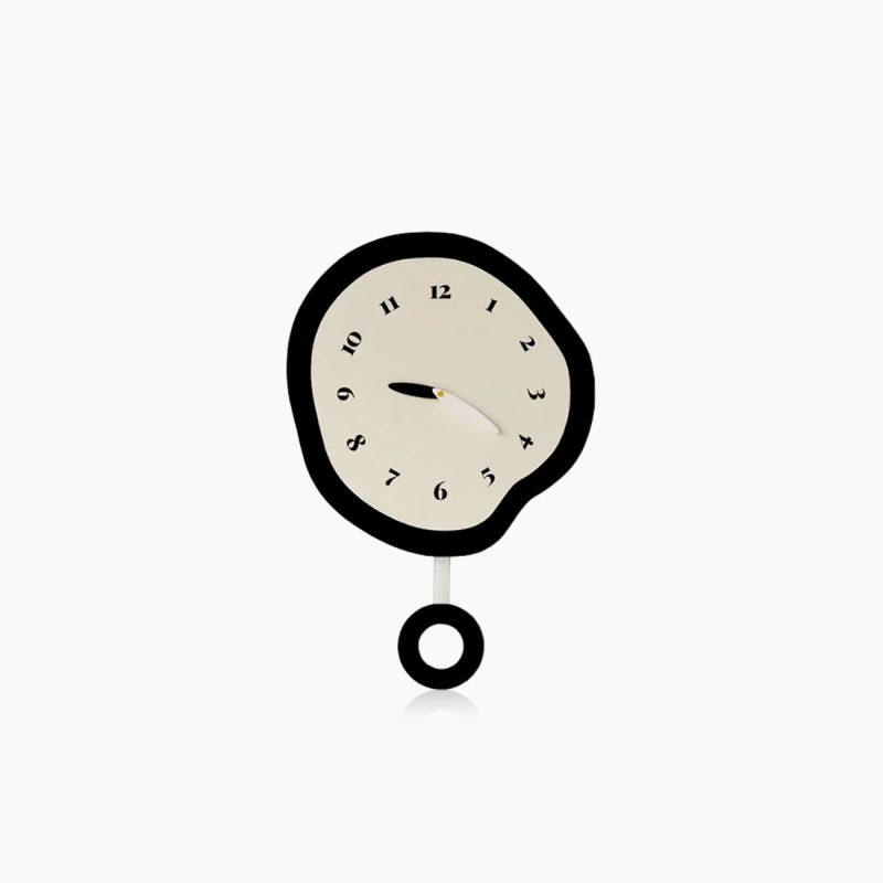 Abstract Distorted Silent Wall Clock – Modern Minimalist Pendulum Design - Image 8