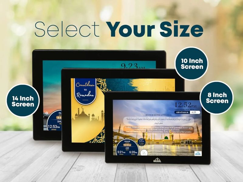Masjidal 14 Digital Azan Clock with WiFi Dynamic Touch Screen Worldwide Prayer Times - Image 12