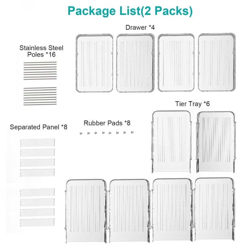 2 Sets-  3-Tier Clear Kitchen Organizer with Dividers - Image 9