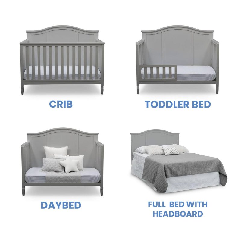 Delta Children Madrid 5-in-1 Baby Crib, Grey - Image 4