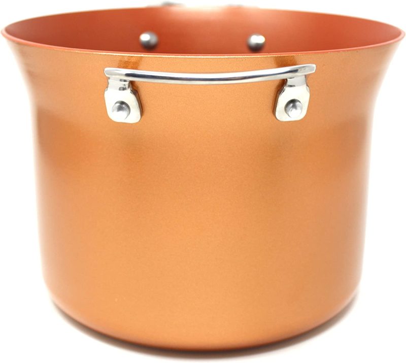 7 QT Copper, Granite, or Sapphire Non Stick Stock Pot Casserole (Induction Compatible) With Glass Lid - Image 7