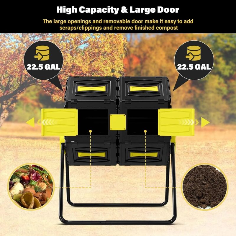 Marcytop Easy Assemble & Efficient Outdoor Compost Bin 45 Gallon - Image 3