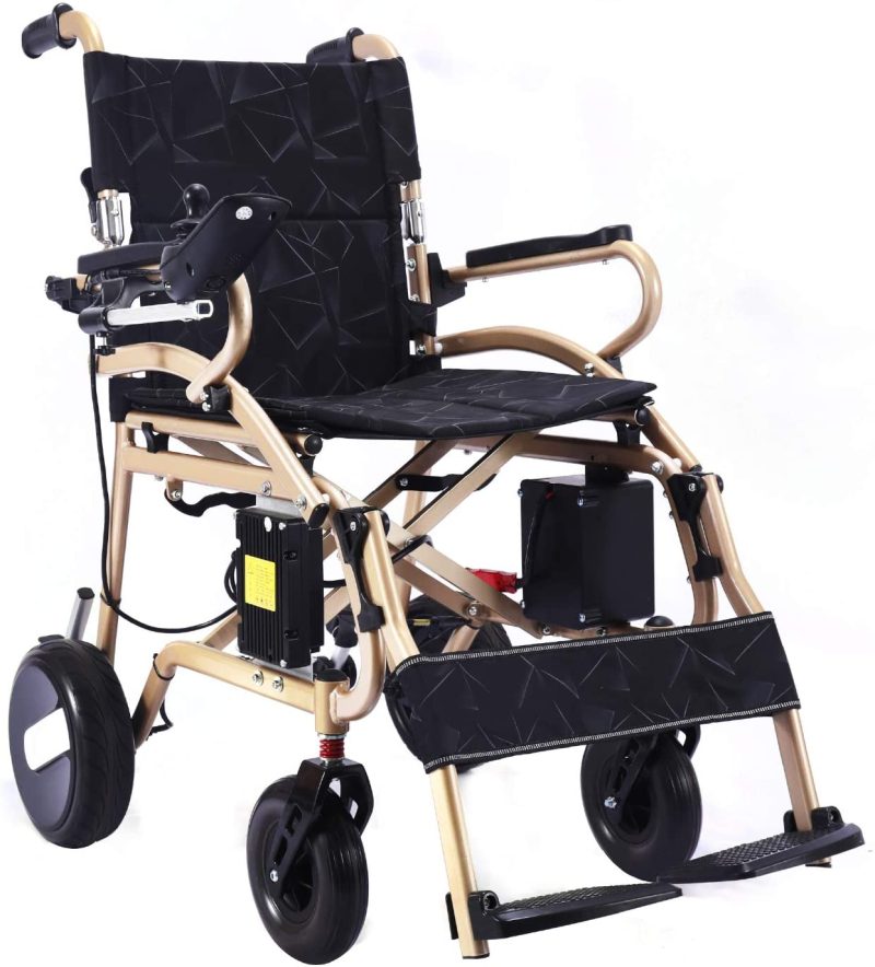 2020 Model Wide Seats Fold & Travel Lightweight Wheelchair Motor Motorized Wheelchairs Electric Silla De Ruedas Power Wheelchair Power Scooter Aviation Travel Safe Heavy Duty Mobility Aids Chair - Image 4