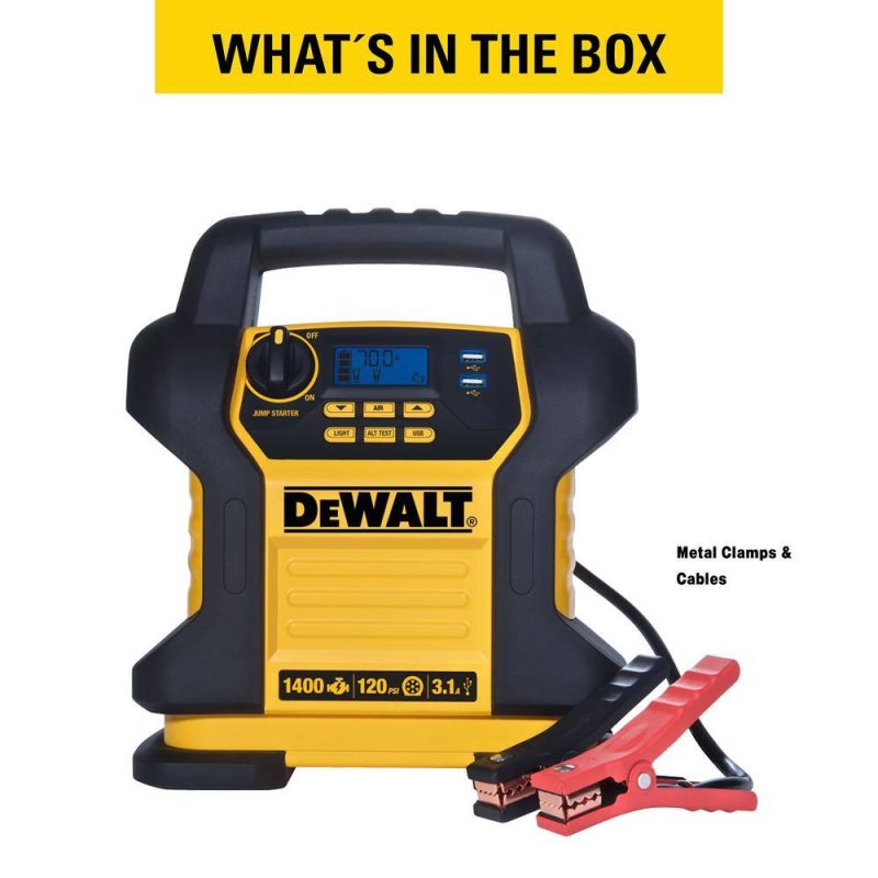 DW 1400 Peak Amp Portable Car Jump Starter with Digital Compressor DXAEJ14 - Image 4