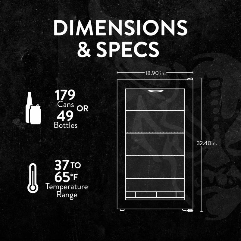 Beverage Refrigerator Cooler | 126 Cans Free Standing with Right Hinge Glass Door | Mini Fridge Beverage Organizer Perfect For Beer, Wine, Soda, And Cooler Drinks - Image 80