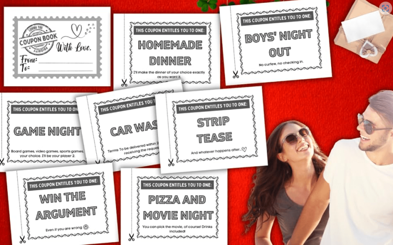 40 Love Vouchers Book with Fun and Romantic Naughty Activities for Couples for Anniversary Valentine his or her Wife Husband Gifts - Image 2