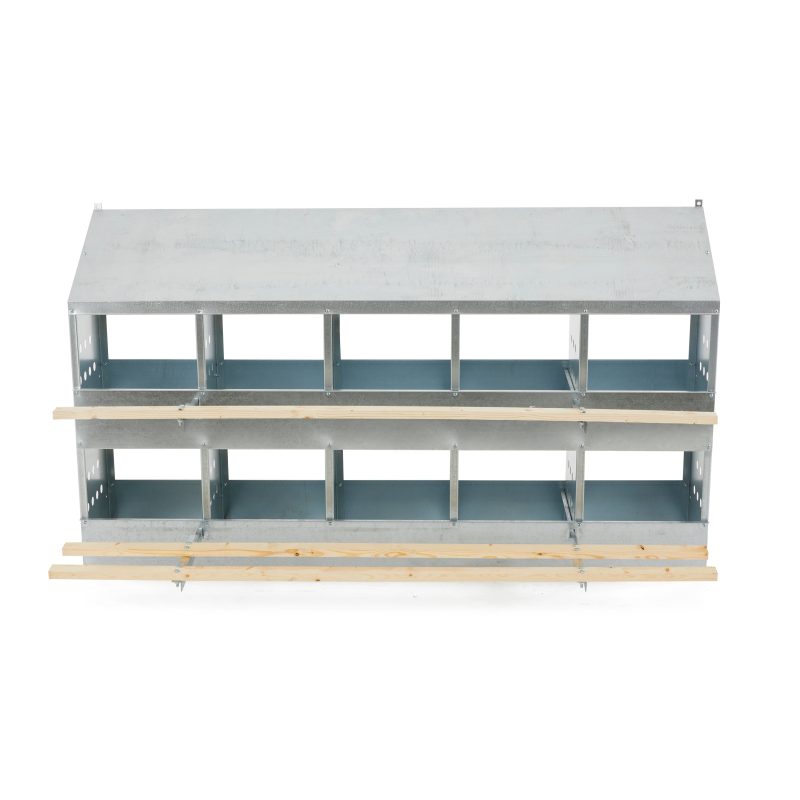 Brower 410B Galvanized Steel 10 Hole 50 Bird Poultry Nest Chicken Brooding Box - Image 3