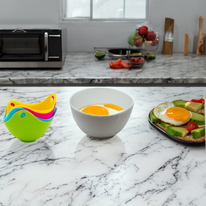 4 or 8 pcs Silicon Egg Poacher Cups- Microwave & Stovetop - Image 6