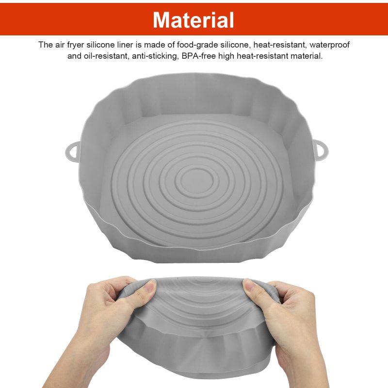 2 Pcs Air Fryer Silicone Pot Baskets Liners, Non-Stick & Oven Safe - Image 5