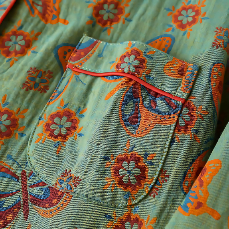 2-Piece Cotton Loungewear with Butterfly Print - Image 2