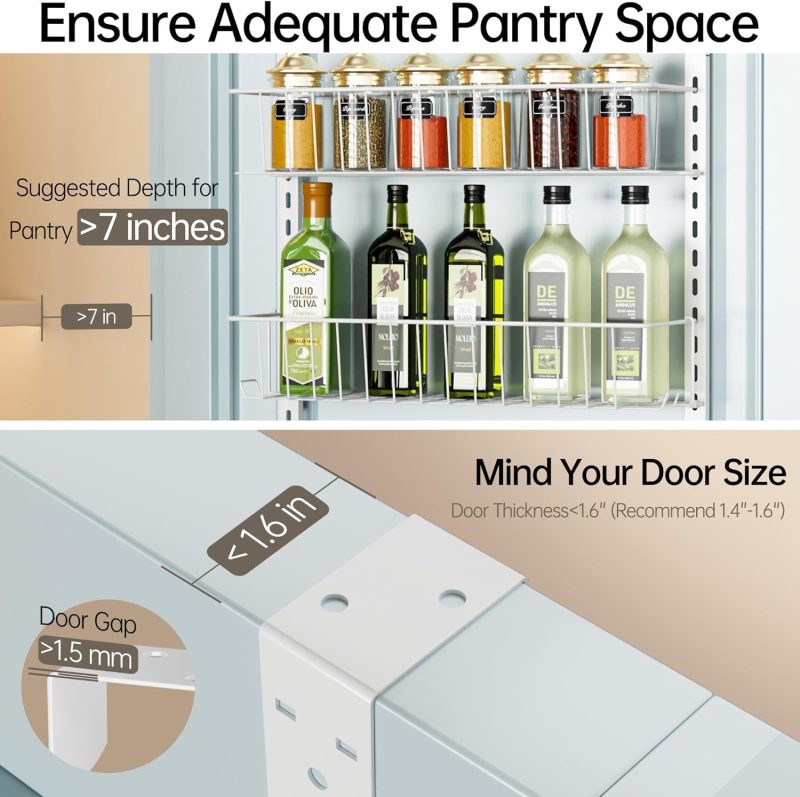 6-Tier Over The Door Adjustable Pantry Door Organizer - Image 4