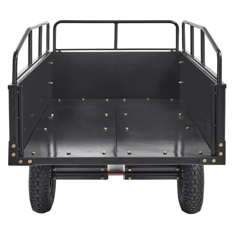 VEVOR Heavy Duty ATV Trailer Steel Dump Cart, 750-Pound 15 Cubic Feet, Garden Utility Trailer with Removable Sides for Riding L - Image 11