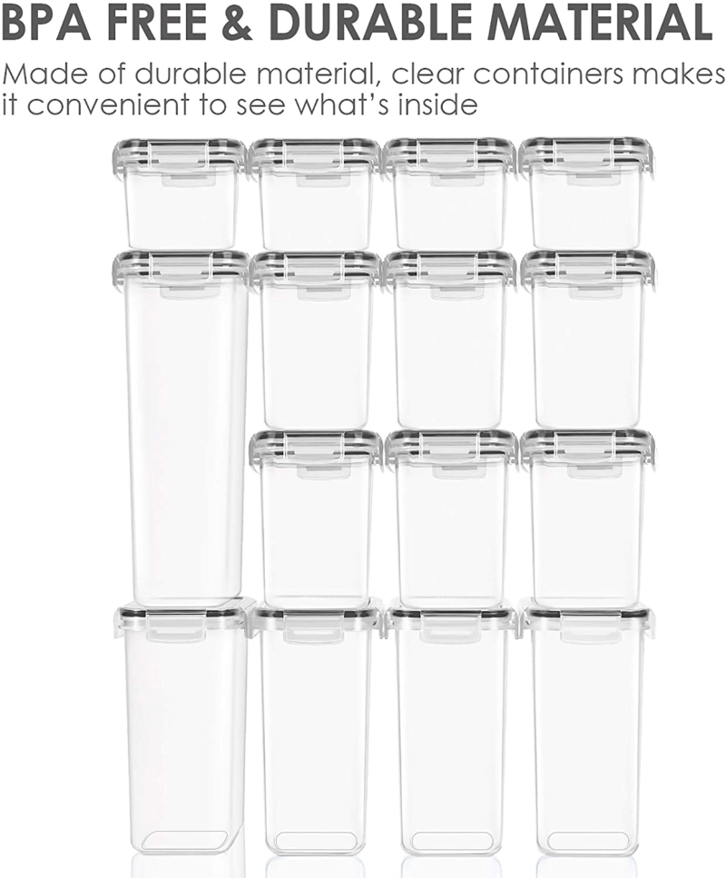 15 pcs Airtight Food Storage Containers Set with Lids, ,Include 24 Labels - Image 3