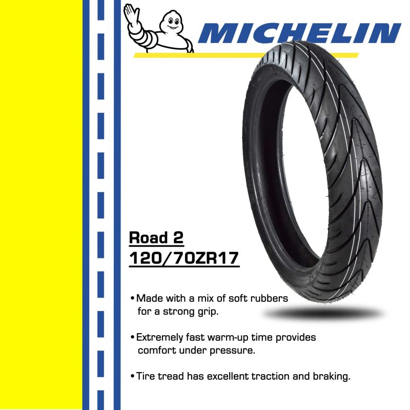 Michelin Road 2 120/70ZR17 Front 190/50ZR17 Rear Motorcycle Tires Set Sport/Touring Bike 58W 73W Radial - Image 2