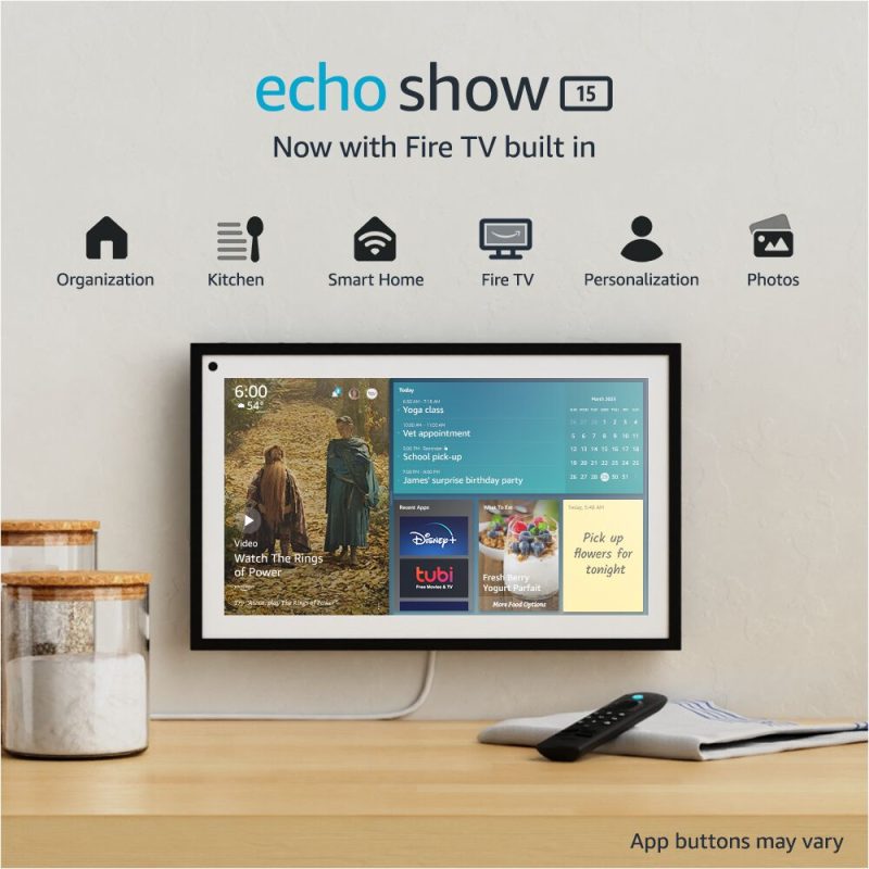 Amazon – Echo Show 15 15.6 inch Smart Display with Alexa and Fire TV – Black - Image 2