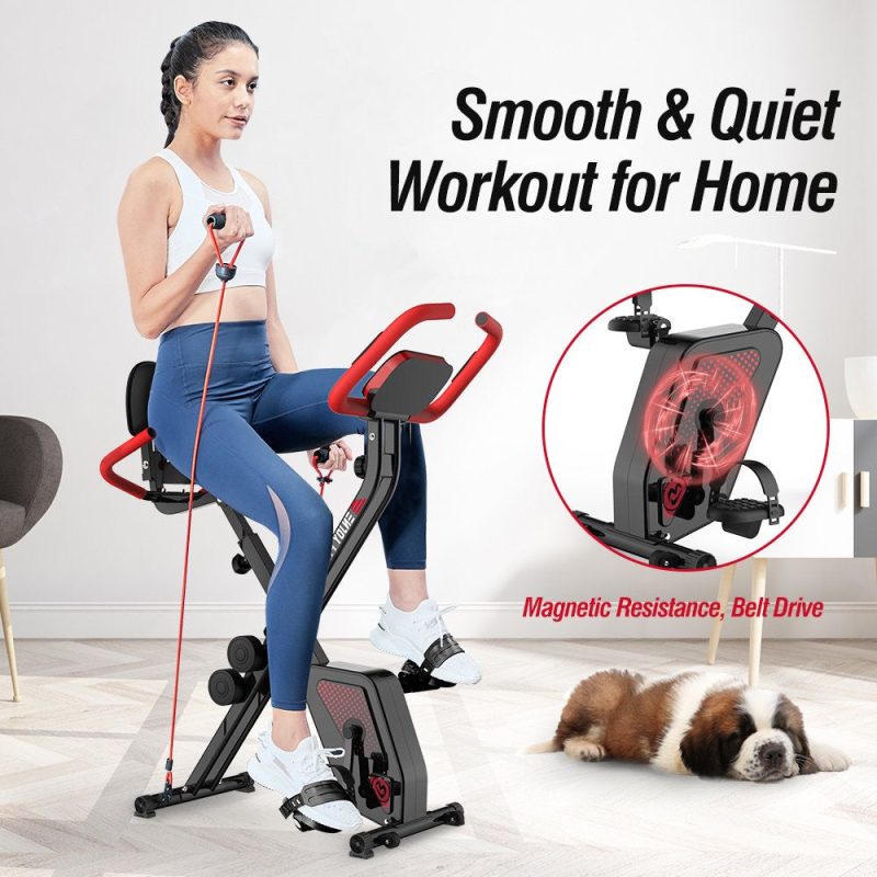 Pooboo 3 In 1 Foldable Exercise Bike Indoor Cycling Bike Workout 300Lb - Image 20
