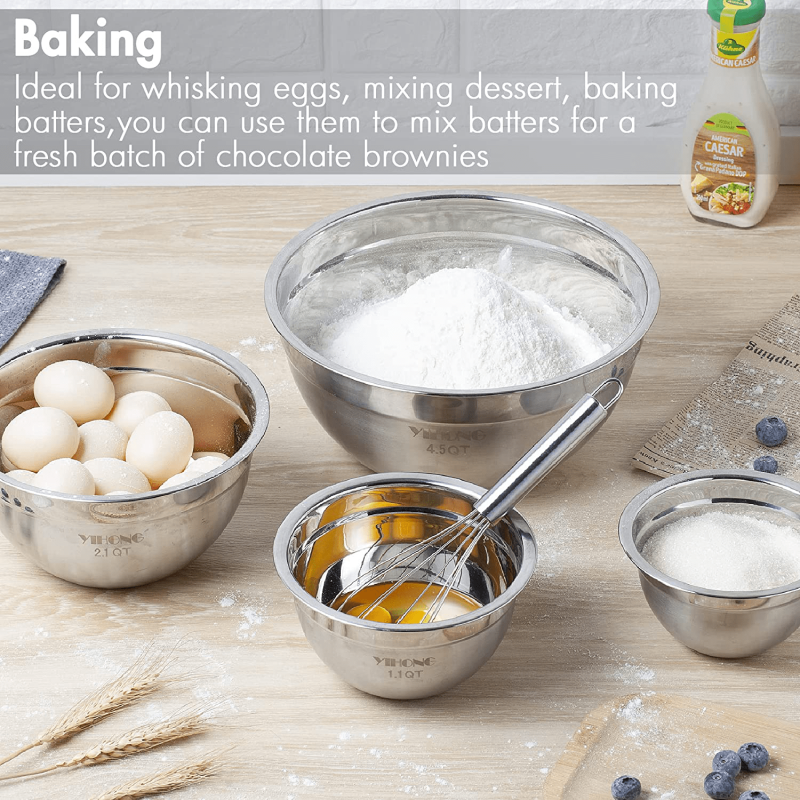 7 Piece Stainless Steel Mixing Bowls with Airtight Lids. - Image 2