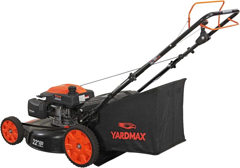 YARDMAX 22 in. 201cc Select PACE 6 Speed CVT High Wheel RWD 3-in-1 Gas Walk Behind Self Propelled Lawn Mower, Black - Image 7