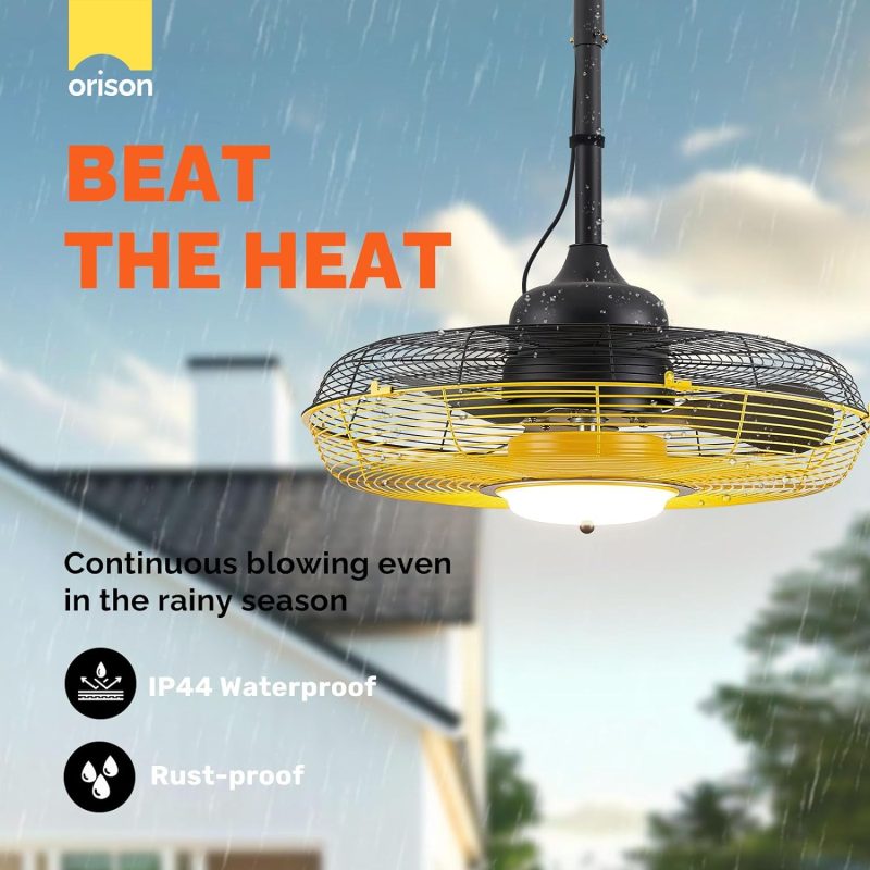 21'' Outdoor Ceiling Fan with Light, Plug in Ceiling Fan with Remote, Gazebo Fans Outdoor Hanging for Patios Waterproof, Wet Rated Hanging Fan with App Control - Image 3