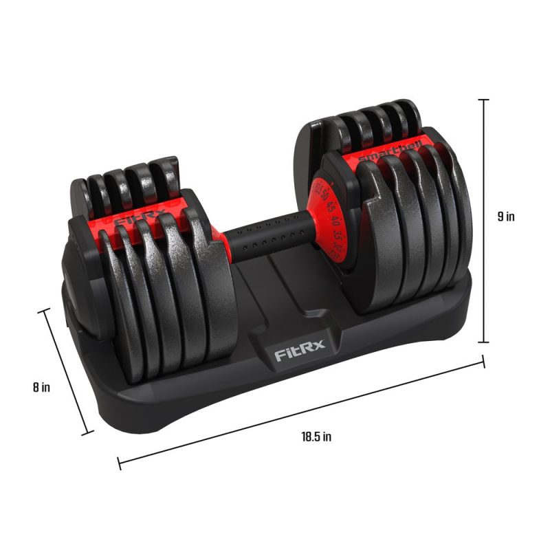 FitRx Smart Bell, Quick Select Adjustable Dumbbell, 5-52.5 Lbs - Image 5