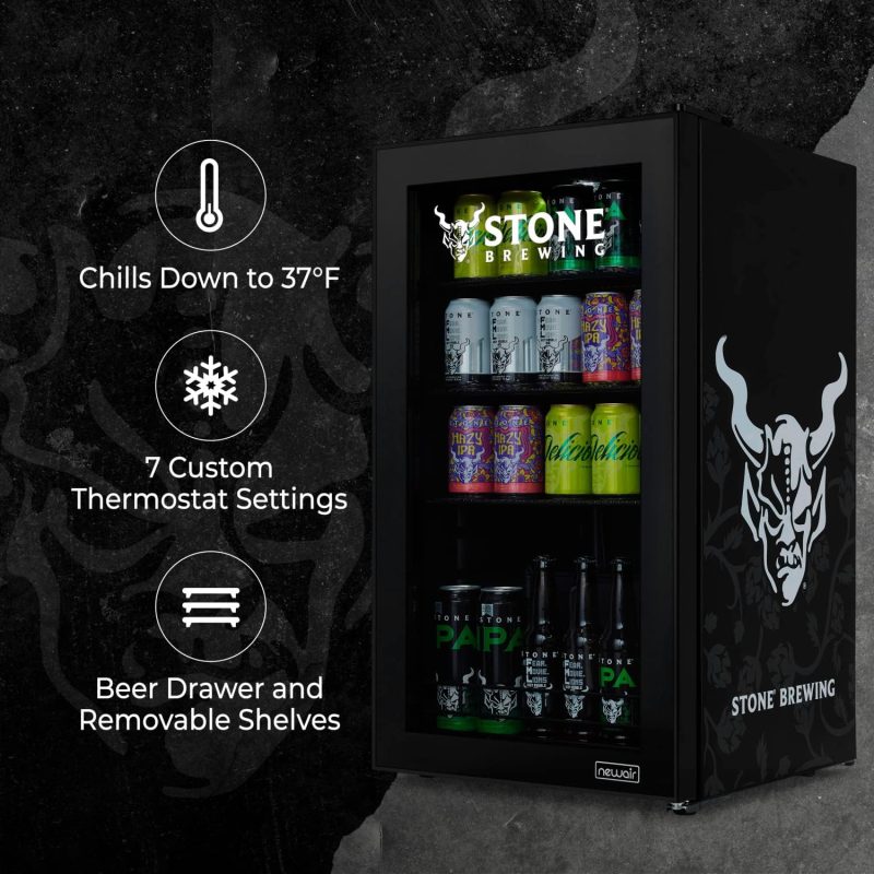 Beverage Refrigerator Cooler | 126 Cans Free Standing with Right Hinge Glass Door | Mini Fridge Beverage Organizer Perfect For Beer, Wine, Soda, And Cooler Drinks - Image 78