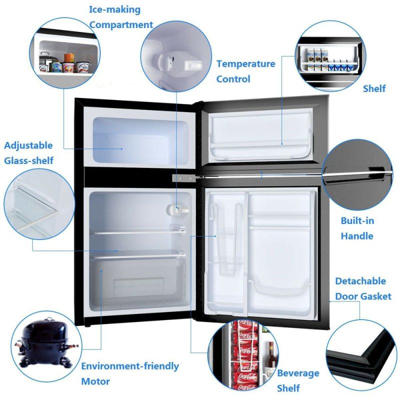 Costway Refrigerator Small Freezer Cooler Fridge Compact 3.2 Cu Ft. Unit - Image 6