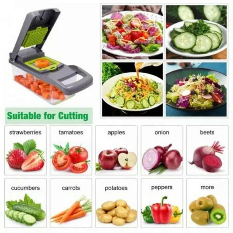 15-In-1 Vegetable Fruit Chopper, Cutter, Veggie Dicer Slicer With Container - Image 3