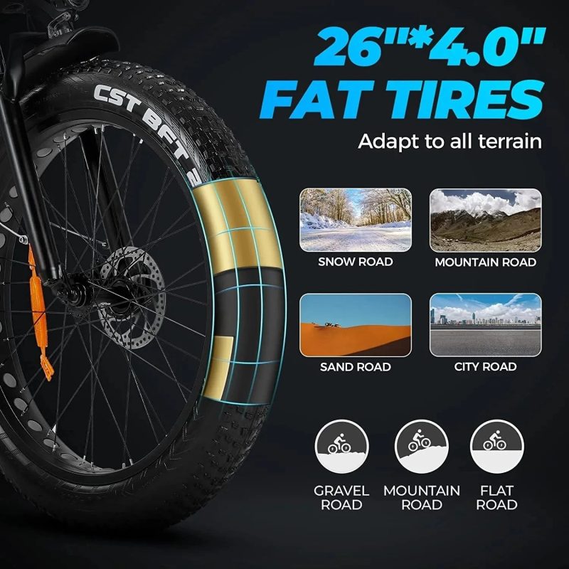 Outdoor electric bike with 48V/15Ah lithium battery - Image 4