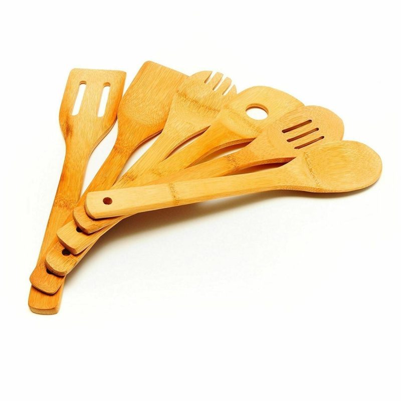 6 Piece Bamboo Wood Cooking Utensil Set - Image 3